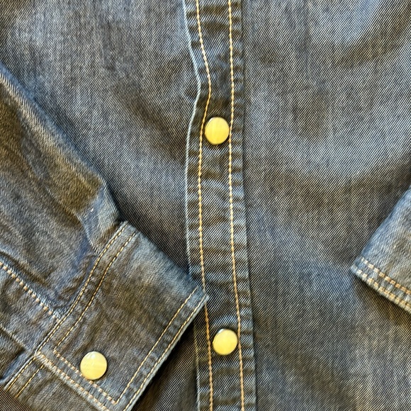 Bonpoint Dark Denim Snap Button Shirt Sz 12 - Picture 3 of 7